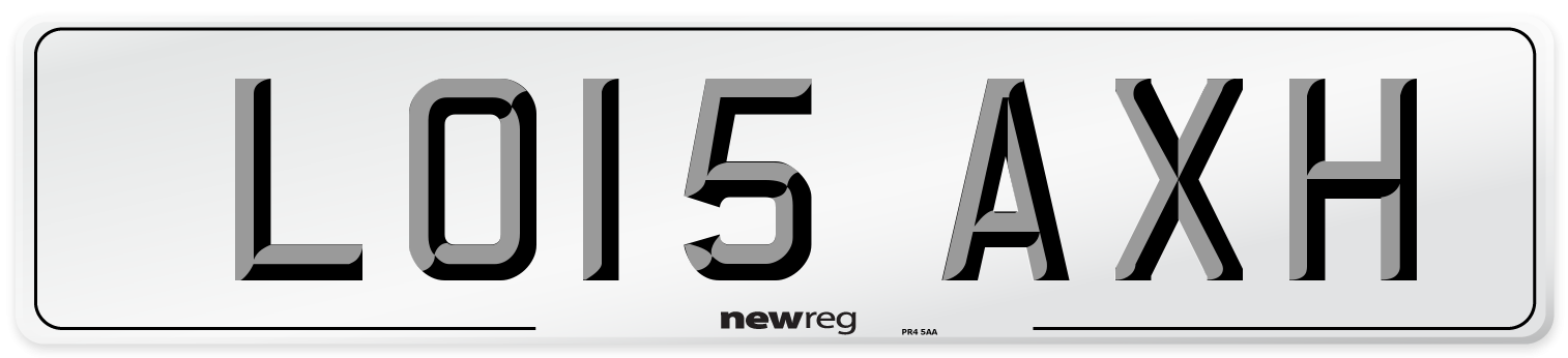 LO15 AXH Number Plate from New Reg